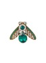 Main View - Click To Enlarge - THOT GIOIELLI - Brass Emerald Crystal Moth Brooch