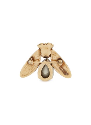 Figure View - Click To Enlarge - THOT GIOIELLI - Brass Emerald Crystal Moth Brooch