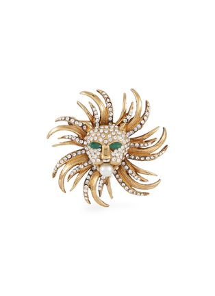 Main View - Click To Enlarge - THOT GIOIELLI - Brass Pearl Crystal Leopard Brooch