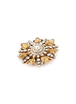 Detail View - Click To Enlarge - THOT GIOIELLI - Brass Crystal Blossom Brooch