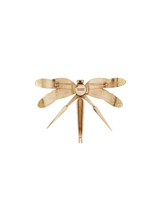 Figure View - Click To Enlarge - THOT GIOIELLI - Brass Emerald Topaz Dragonfly Brooch