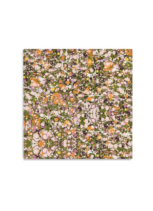 Main View - Click To Enlarge - SUMMERILL & BISHOP - Marble Linen Napkin — Green. Rose Pink & Orange
