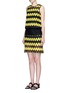 Figure View - Click To Enlarge - CYNTHIA & XIAO - Wave guipure lace felted wool pencil skirt
