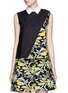 Main View - Click To Enlarge - CYNTHIA & XIAO - Wrap front floral embroidery sleeveless top