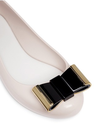Detail View - Click To Enlarge - MELISSA - 'Space Love II' contrast bow PVC flats