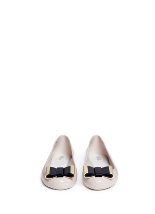 Front View - Click To Enlarge - MELISSA - 'Space Love II' contrast bow PVC flats