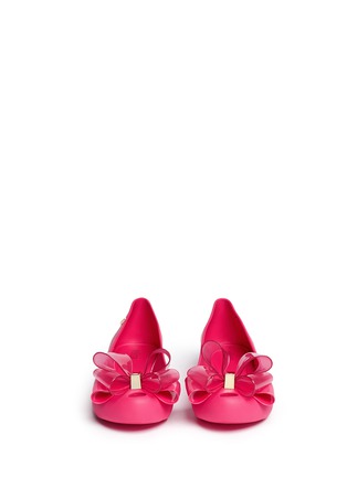 Front View - Click To Enlarge - MELISSA - 'Ultragirl Sweet X' bow ballerina flats