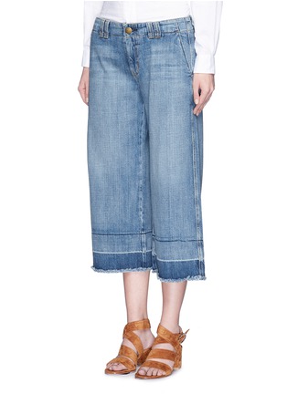 Front View - Click To Enlarge - CURRENT/ELLIOTT - 'The Cropped Hampden' frayed cuff jeans