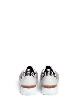 Back View - Click To Enlarge - MSGM - Mesh zigzag stripe slip-on espadrille sneakers