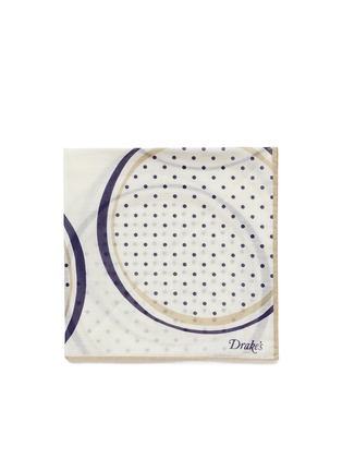 Main View - Click To Enlarge - DRAKE'S - Circle and polka dot print cotton pocket square