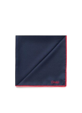 Main View - Click To Enlarge - DRAKE'S - Contrast edge silk pocket square