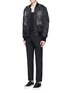 Figure View - Click To Enlarge - GIVENCHY - Barb wire Jesus print padded bomber jacket
