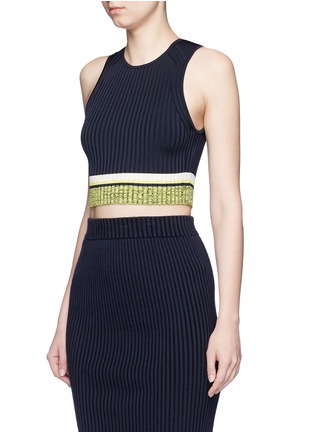 Front View - Click To Enlarge - RAG & BONE - 'Sheridan' colourblock stripe cropped top