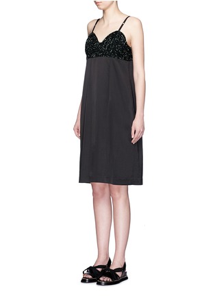 Front View - Click To Enlarge - DRIES VAN NOTEN - 'Dal' sequin embellished sateen cami dress