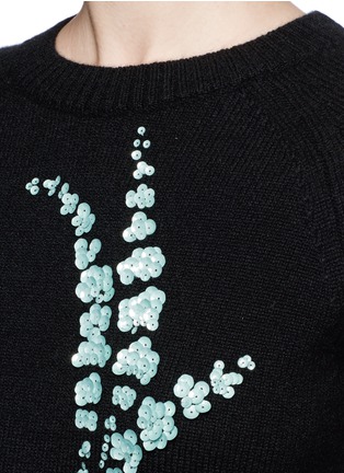 Detail View - Click To Enlarge - DRIES VAN NOTEN - 'Jackleen' leaf sequin cashmere sweater