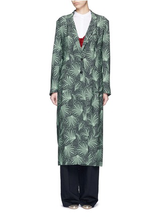 Detail View - Click To Enlarge - DRIES VAN NOTEN - 'Rella Long' leaf print coat