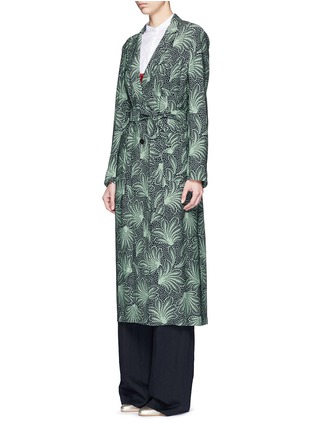 Front View - Click To Enlarge - DRIES VAN NOTEN - 'Rella Long' leaf print coat