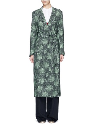 Main View - Click To Enlarge - DRIES VAN NOTEN - 'Rella Long' leaf print coat