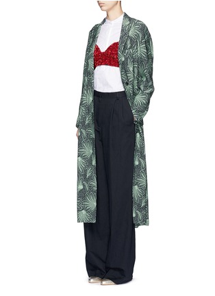 Figure View - Click To Enlarge - DRIES VAN NOTEN - 'Rella Long' leaf print coat