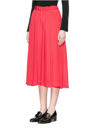 Front View - Click To Enlarge - VICTORIA BECKHAM - Crepe morocain pleated culottes