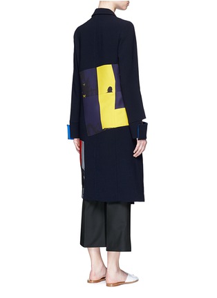Back View - Click To Enlarge - VICTORIA BECKHAM - City surf print cutout cuff wool coat