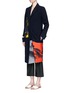 Figure View - Click To Enlarge - VICTORIA BECKHAM - City surf print cutout cuff wool coat