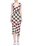 Main View - Click To Enlarge - VICTORIA BECKHAM - Bounce gingham check patchwork open back dress