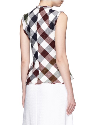 Back View - Click To Enlarge - VICTORIA BECKHAM - Bounce gingham check godet sleeveless top