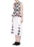 Figure View - Click To Enlarge - VICTORIA BECKHAM - Bounce gingham check godet sleeveless top