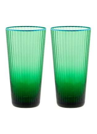 Main View - Click To Enlarge - AQUAZZURA - Striped Tumblers Set of 2 — Emerald