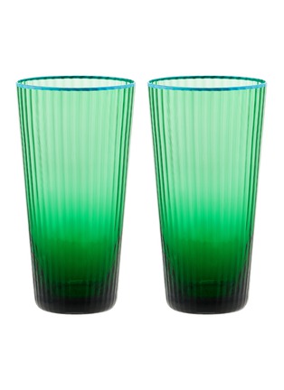 Main View - Click To Enlarge - AQUAZZURA - Striped Tumblers Set of 2 — Emerald