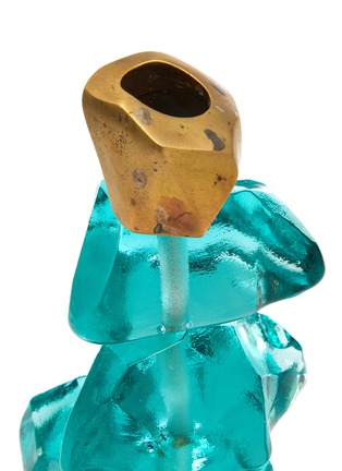Detail View - Click To Enlarge - AQUAZZURA - Totem Large Candle Holder — Aquamarine