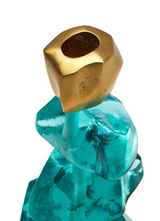 Detail View - Click To Enlarge - AQUAZZURA - Totem Small Candle Holder — Aquamarine