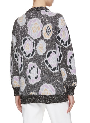 Back View - Click To Enlarge - MISSONI - Rose Intarsia Sequin Cardigan