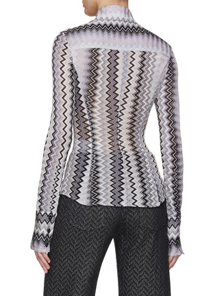Back View - Click To Enlarge - MISSONI - Lurex Zig Zag Fitted Blouse