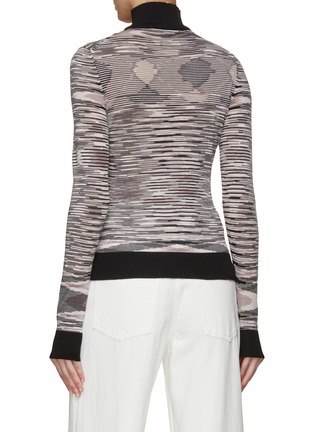 Back View - Click To Enlarge - MISSONI - Mock Neck Space Dye Thin Knit Top