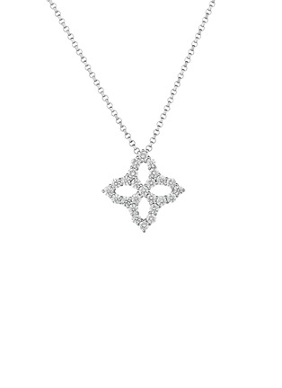 Main View - Click To Enlarge - ROBERTO COIN - Diamond Princess Diamond Ruby 18K White Gold Necklace — 45cm