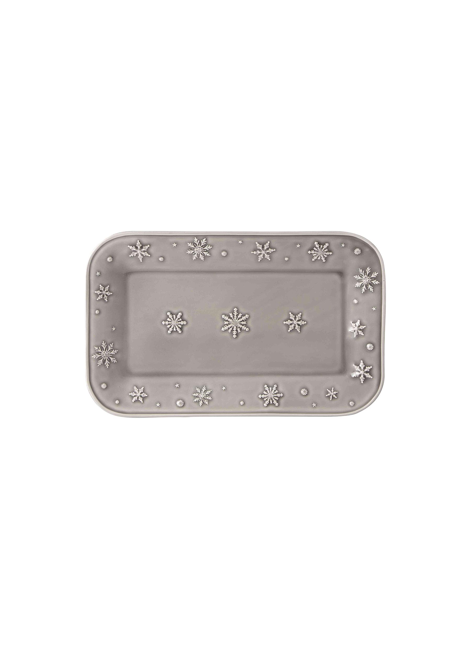 Snowflakes Platter — Grey