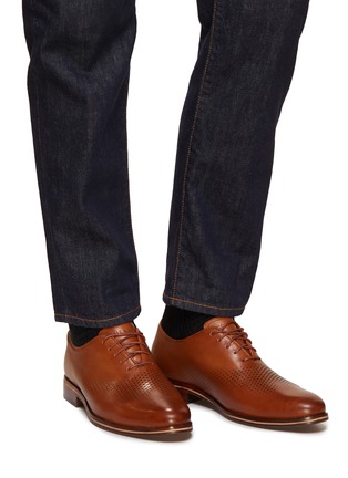 Figure View - Click To Enlarge - COLE HAAN - Washington Grand Perforated Leather Oxford Shoes