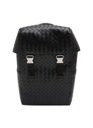 Main View - Click To Enlarge - BOTTEGA VENETA - Intrecciato Flap Leather Backpack