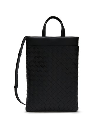 Luxury Brand Design Men Tote Bag Plaid Leather Large Capacity