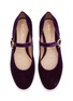 Detail View - Click To Enlarge - GIANVITO ROSSI - Velvet Mary Jane Flats