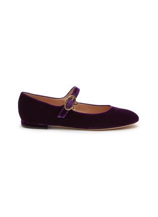 Main View - Click To Enlarge - GIANVITO ROSSI - Velvet Mary Jane Flats