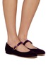 Figure View - Click To Enlarge - GIANVITO ROSSI - Velvet Mary Jane Flats