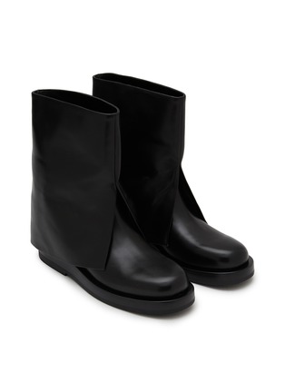 Detail View - Click To Enlarge - PEDDER RED - Melinda Fold Over Leather Ankle Boots