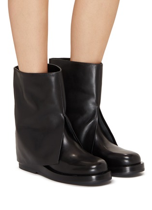 Figure View - Click To Enlarge - PEDDER RED - Melinda Fold Over Leather Ankle Boots