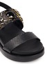 Detail View - Click To Enlarge - ASH - 'Stone' embellished leather slingback sandals