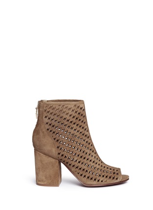 Main View - Click To Enlarge - ASH - 'Flash' lightning bolt perforated suede ankle boots