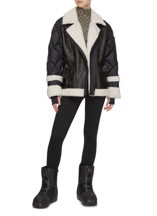 Figure View - Click To Enlarge - BOGNER - Shearling Belted Leather Puffer Jacket