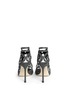 Back View - Click To Enlarge - CHELSEA PARIS - 'Ada' glitter fabric caged sandal booties